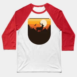 vintage retro sunset art of zoo Baseball T-Shirt